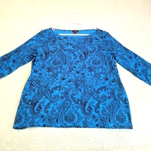 Women's Ann Taylor Factory 3/4 sleeve paisley t-shirt, size Large